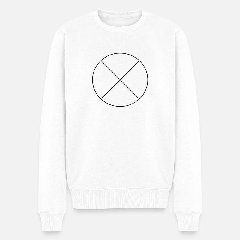 Kreis mit Kreuz - Männer Premium Bio Pullover - Weiß