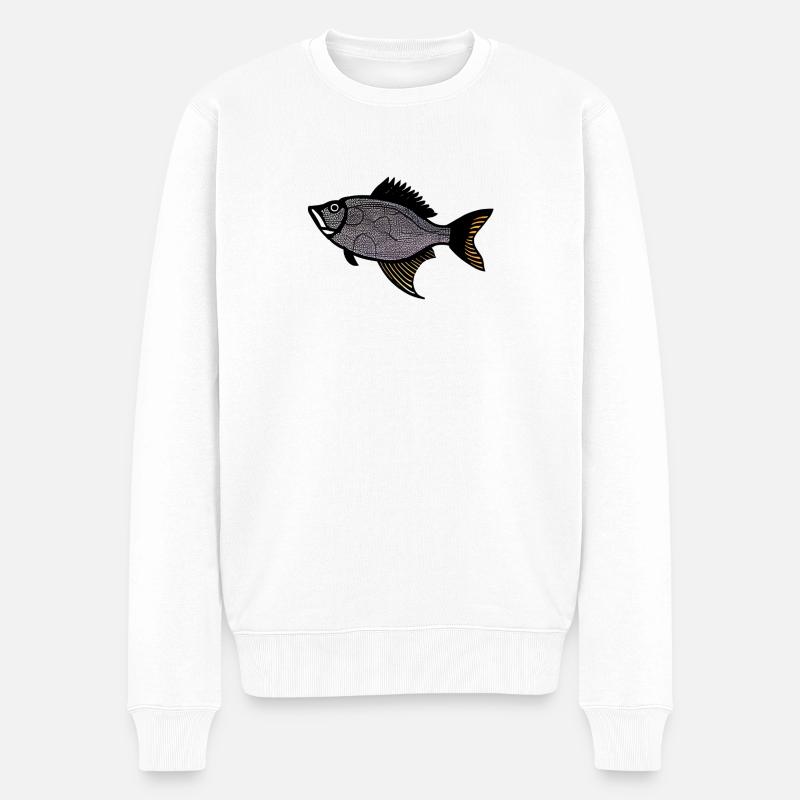 Red Drummer Fish (sébaste) - Pull Premium bio Homme - blanc