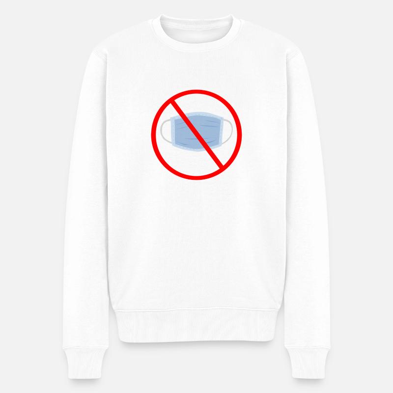 Maske - Männer Premium Bio Pullover - Weiß