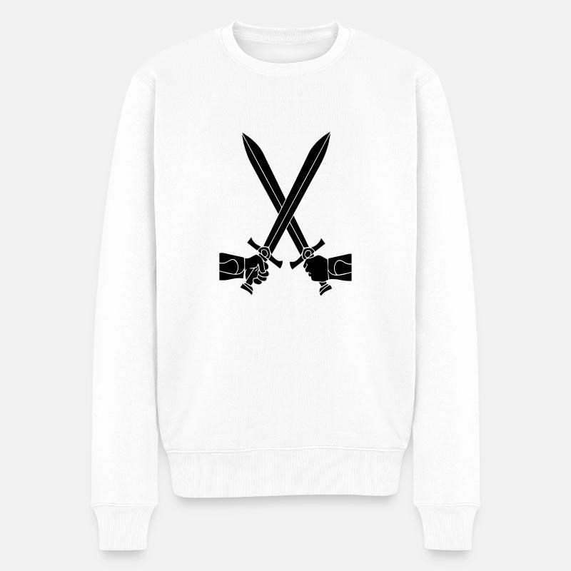 crossed swords - Pull Premium bio Homme - blanc
