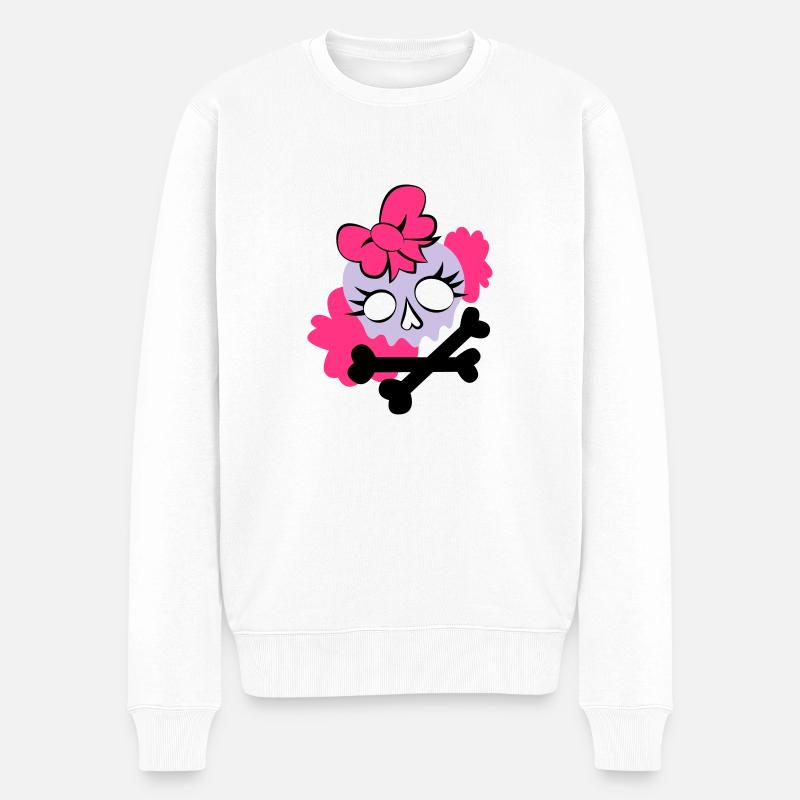 Tête de mort girly - Pull Premium bio Homme - blanc