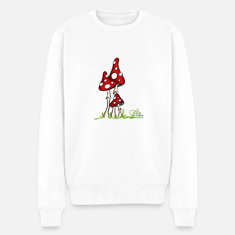 Muchotravky - Champignons - Pull Premium bio Homme - blanc