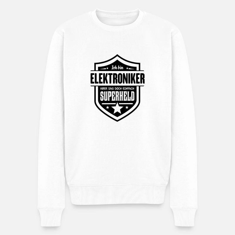 Super Elektroniker - Männer Premium Bio Pullover - Weiß