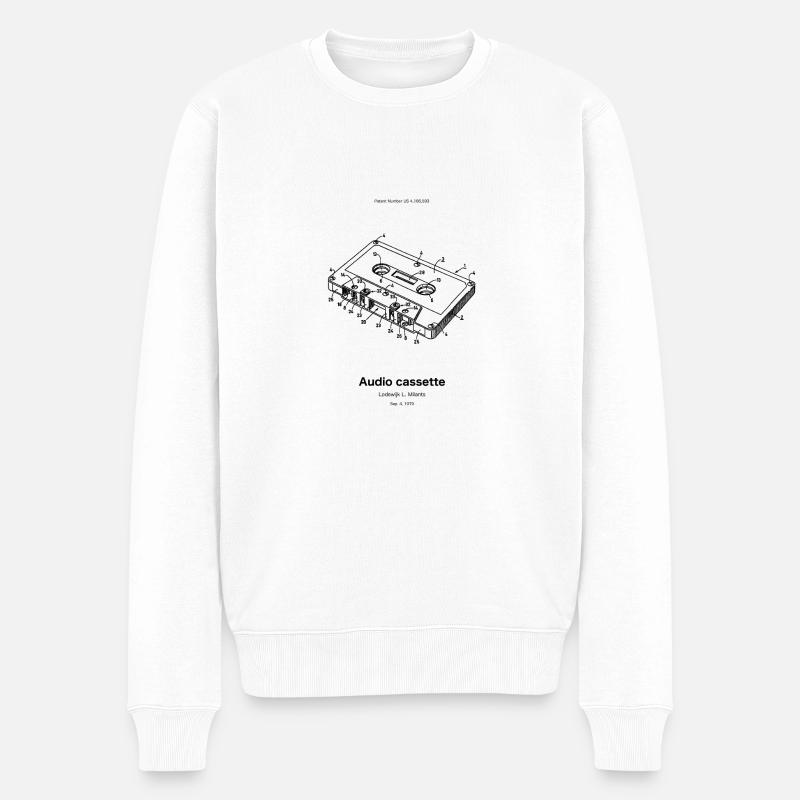Audio compact cassette - Männer Premium Bio Pullover - Weiß