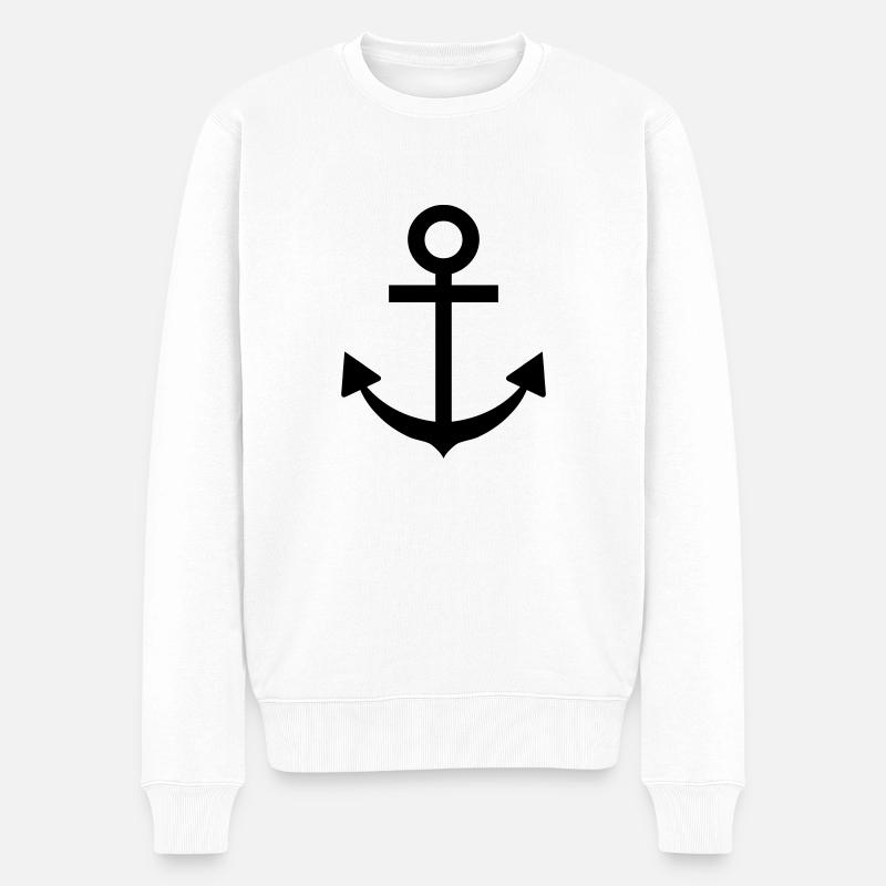 anchor captain seaman symbol deluxe - Pull Premium bio Homme - blanc