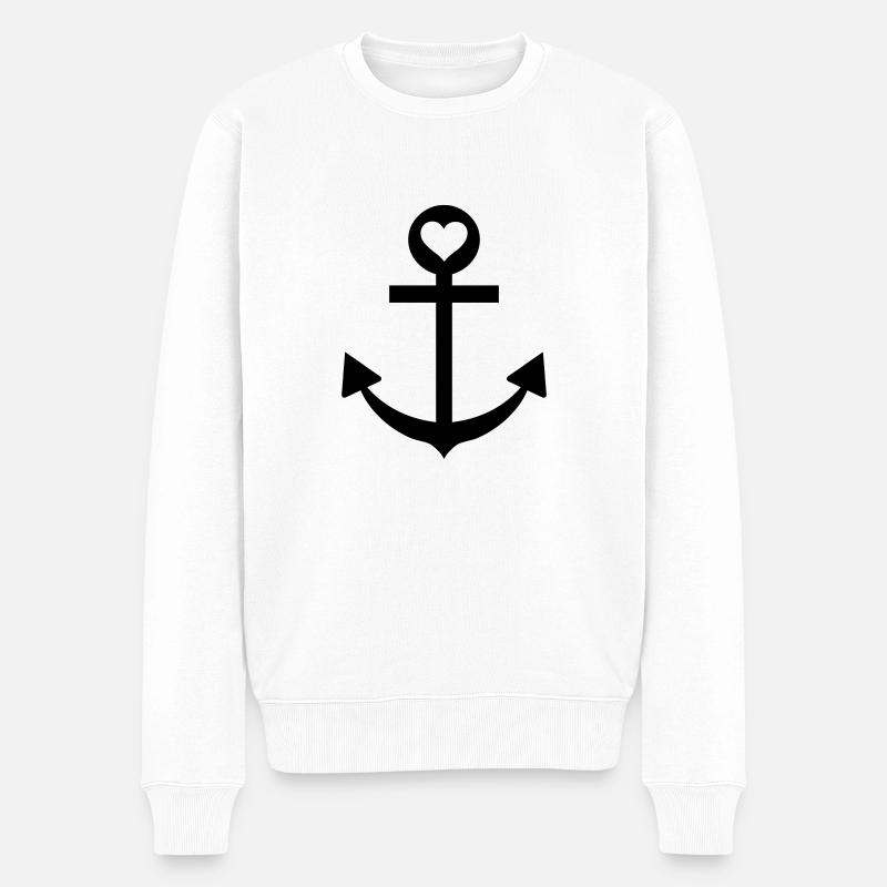 anchor captain star love - Pull Premium bio Homme - blanc