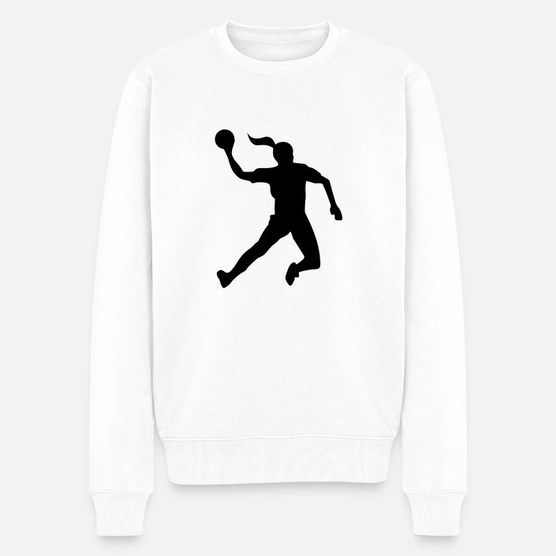 Handball female de - Männer Premium Bio Pullover - Weiß