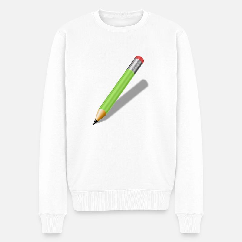 Bleistift - Männer Premium Bio Pullover - Weiß