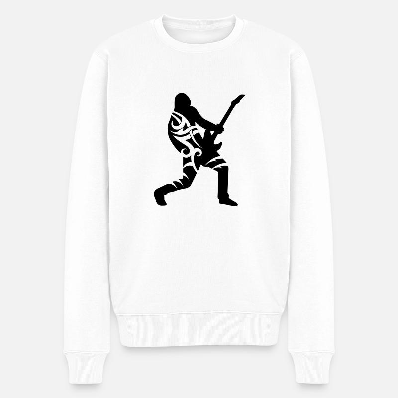 Guitar player tribal - Pull Premium bio Homme - blanc