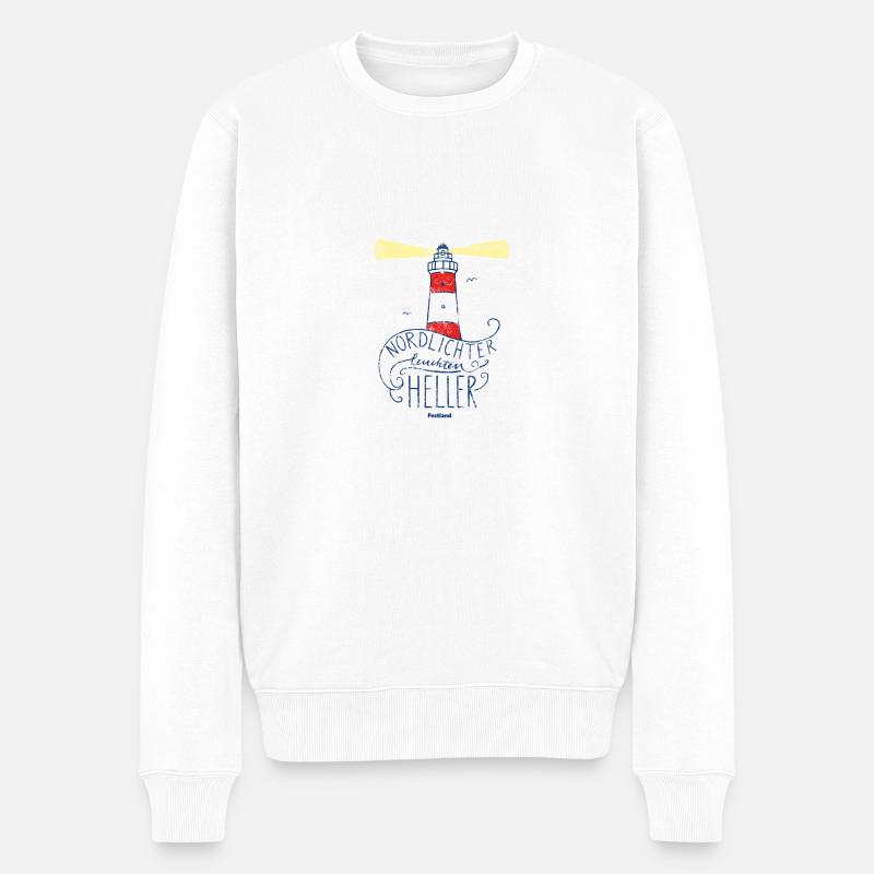festland nordlichter - Männer Premium Bio Pullover - Weiß