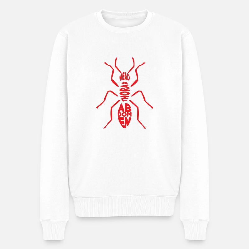 Ant 2 04 - Männer Premium Bio Pullover - Weiß