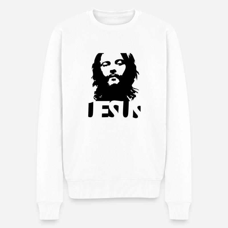 jesus - Pull Premium bio Homme - blanc