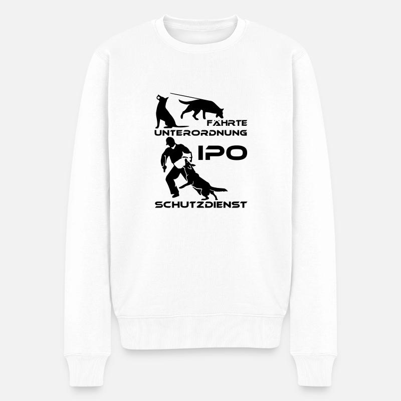 482 IPO Deutscher Schäferhund - Männer Premium Bio Pullover - Weiß