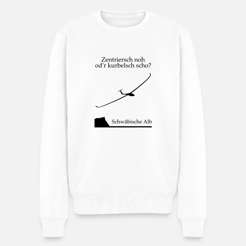 Zentrierst Du noch - Männer Premium Bio Pullover - Weiß