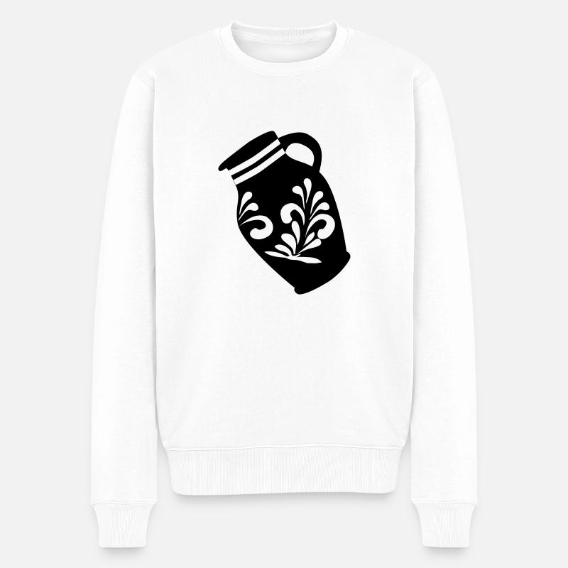 BEMBEL | Frankfurt Motive - Männer Premium Bio Pullover - Weiß