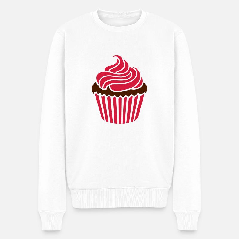 Cupcake - Männer Premium Bio Pullover - Weiß