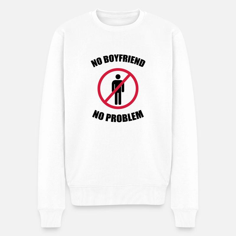 no_boyfriend_no_problem - Pull Premium bio Homme - blanc
