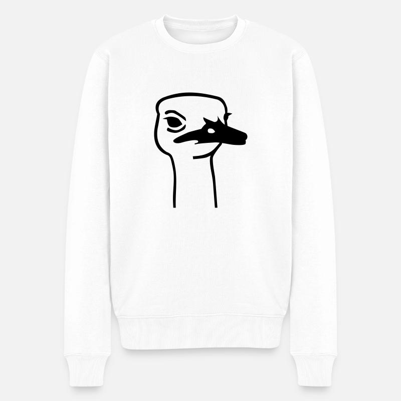 Strauß - Männer Premium Bio Pullover - Weiß