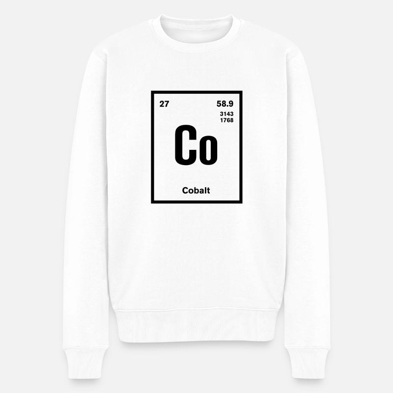 Cobalt Element im Periodensystem - Männer Premium Bio Pullover - Weiß