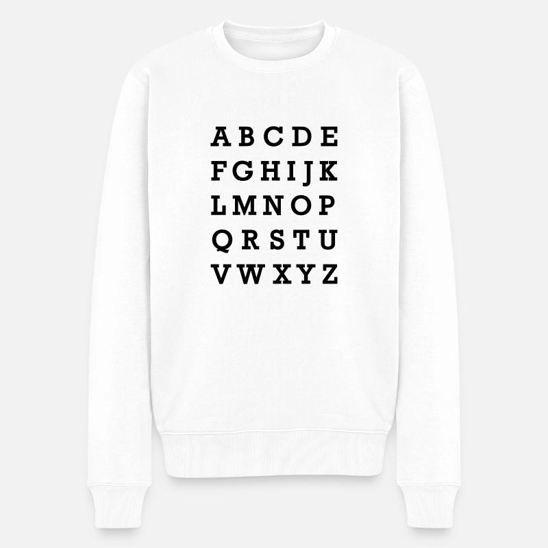 Alphabet - Männer Premium Bio Pullover - Weiß