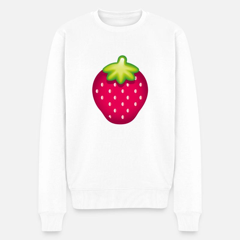 Smiley Strawberry - Pull Premium bio Homme - blanc