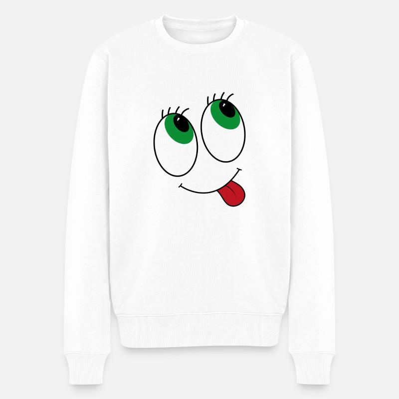 Yeux de style bande dessinée - Pull Premium bio Homme - blanc