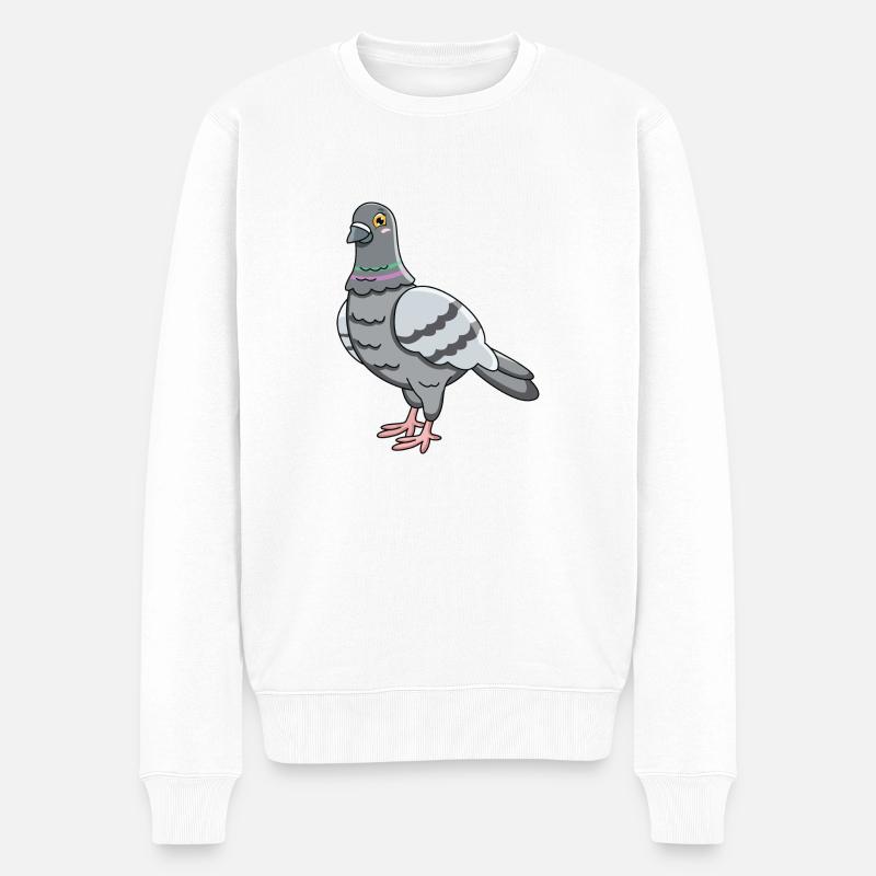 Taube - Männer Premium Bio Pullover - Weiß