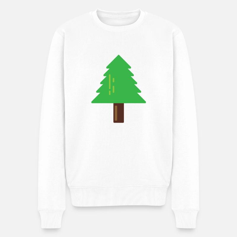 Tannenbaum - Männer Premium Bio Pullover - Weiß