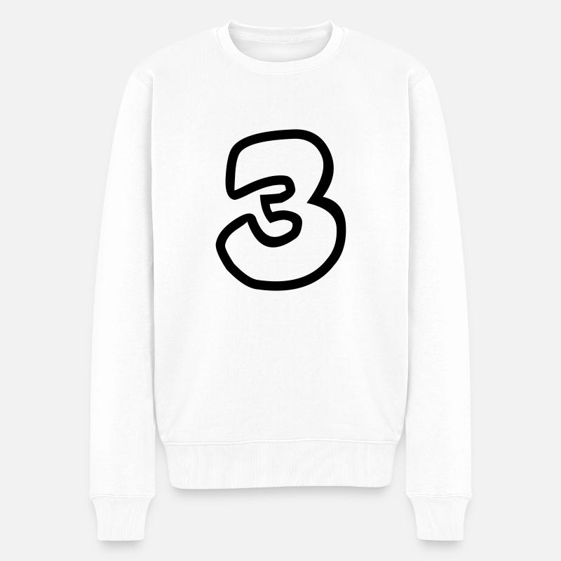 3 - Männer Premium Bio Pullover - Weiß