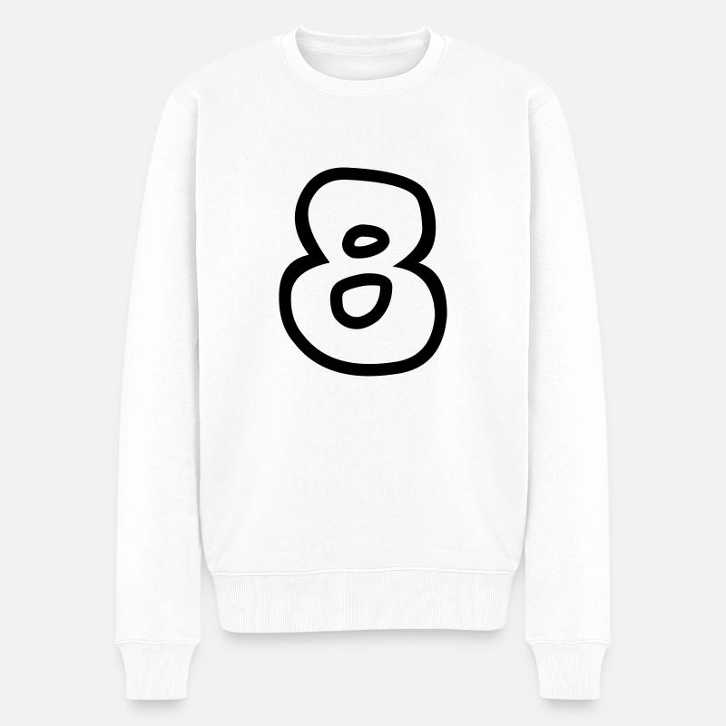8 - Männer Premium Bio Pullover - Weiß