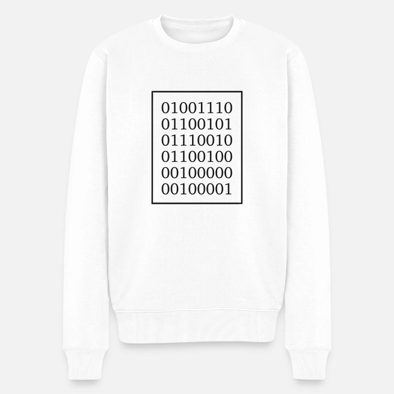 Nerd? In binärer Sprache - Männer Premium Bio Pullover - Weiß