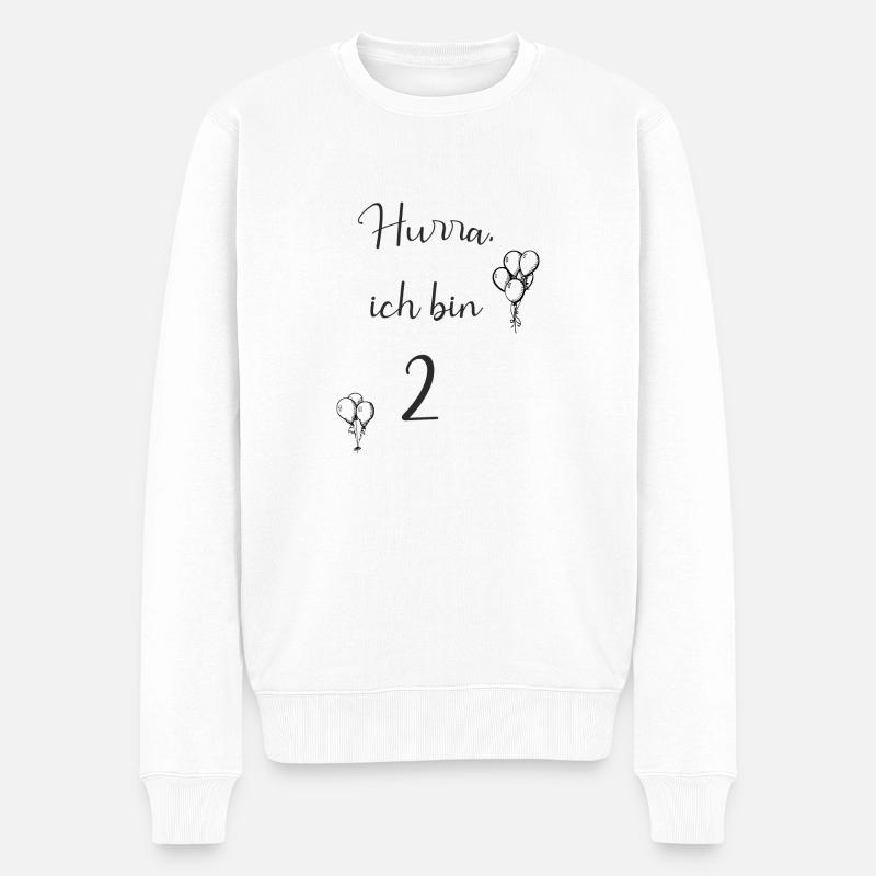 2 - Männer Premium Bio Pullover - Weiß