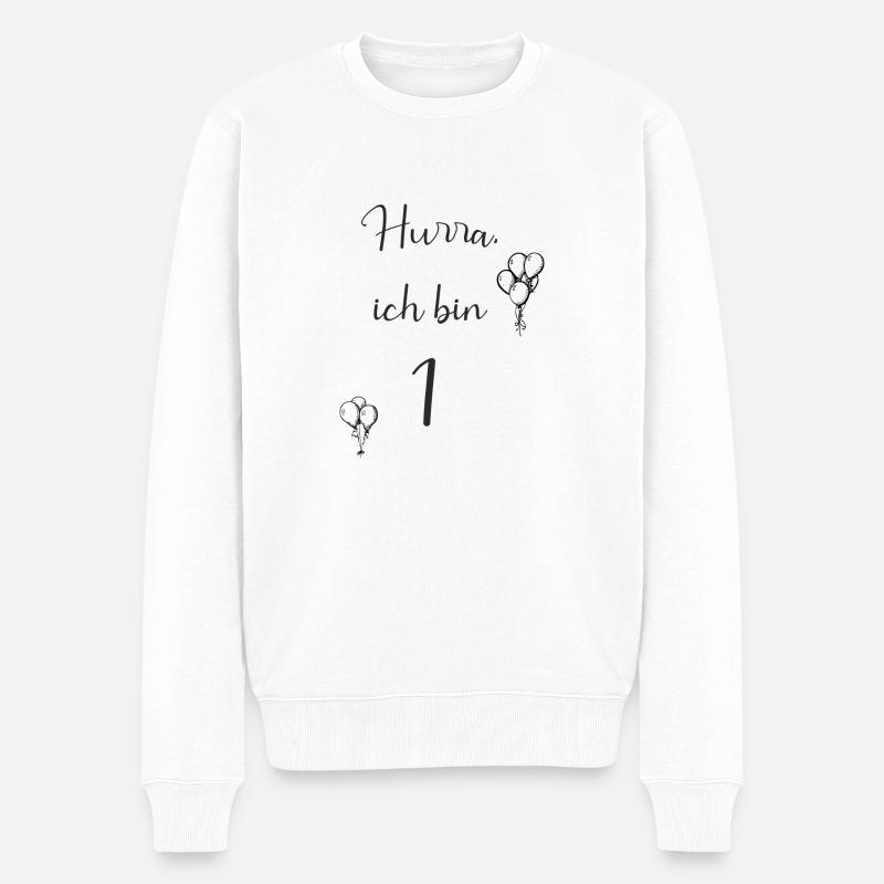 1 - Männer Premium Bio Pullover - Weiß