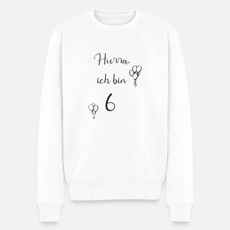 6 - Männer Premium Bio Pullover - Weiß