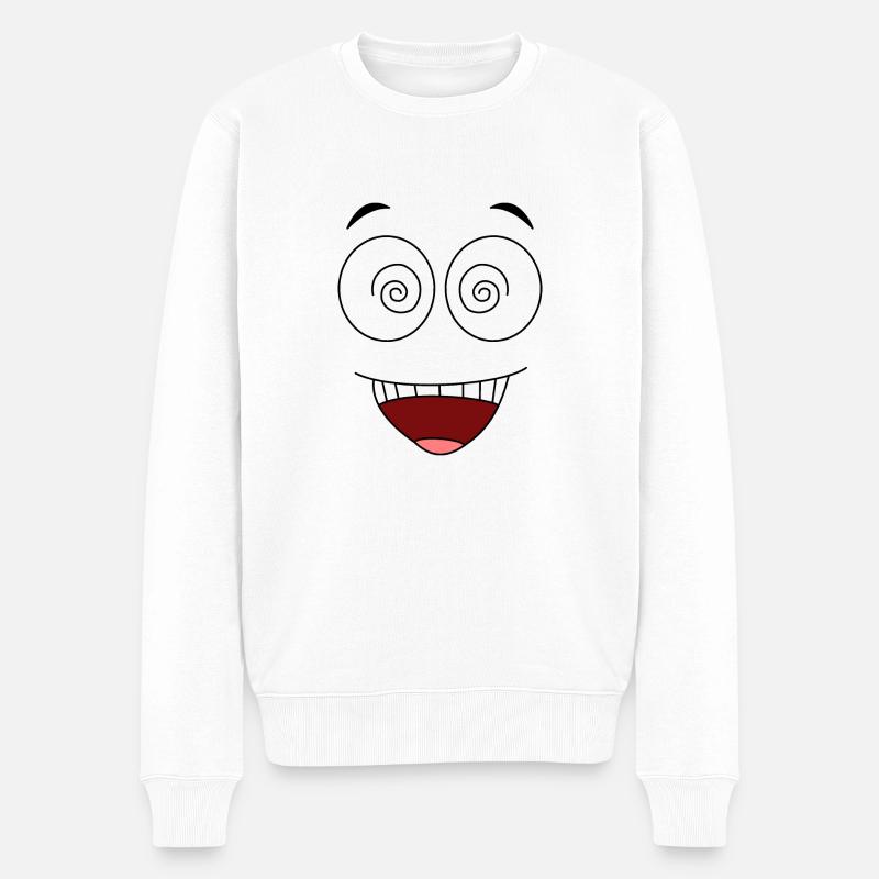 Crazyface - Männer Premium Bio Pullover - Weiß