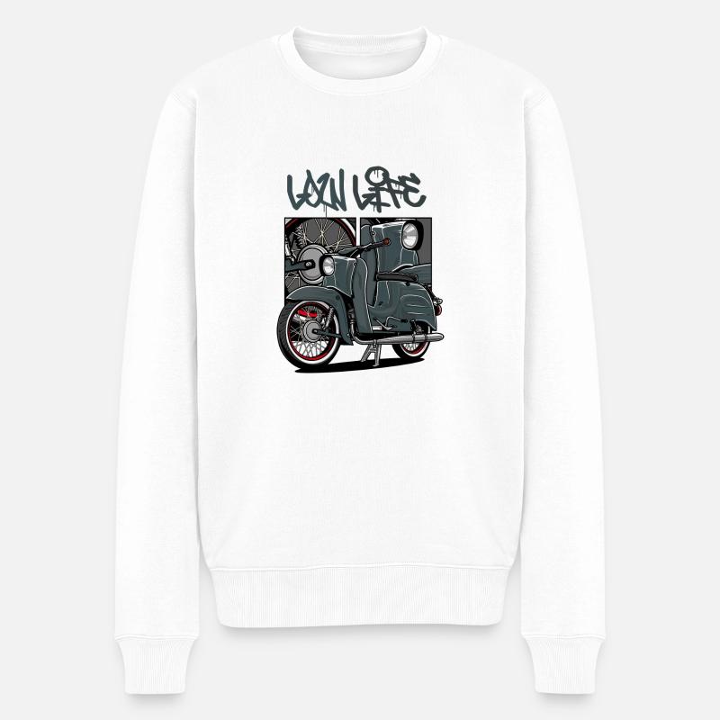 Hirondelle (gris / LowLife) // Illustration - Pull Premium bio Homme - blanc