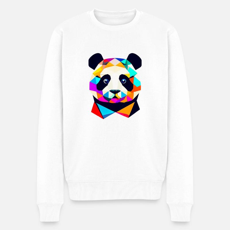 Panda - Männer Premium Bio Pullover - Weiß