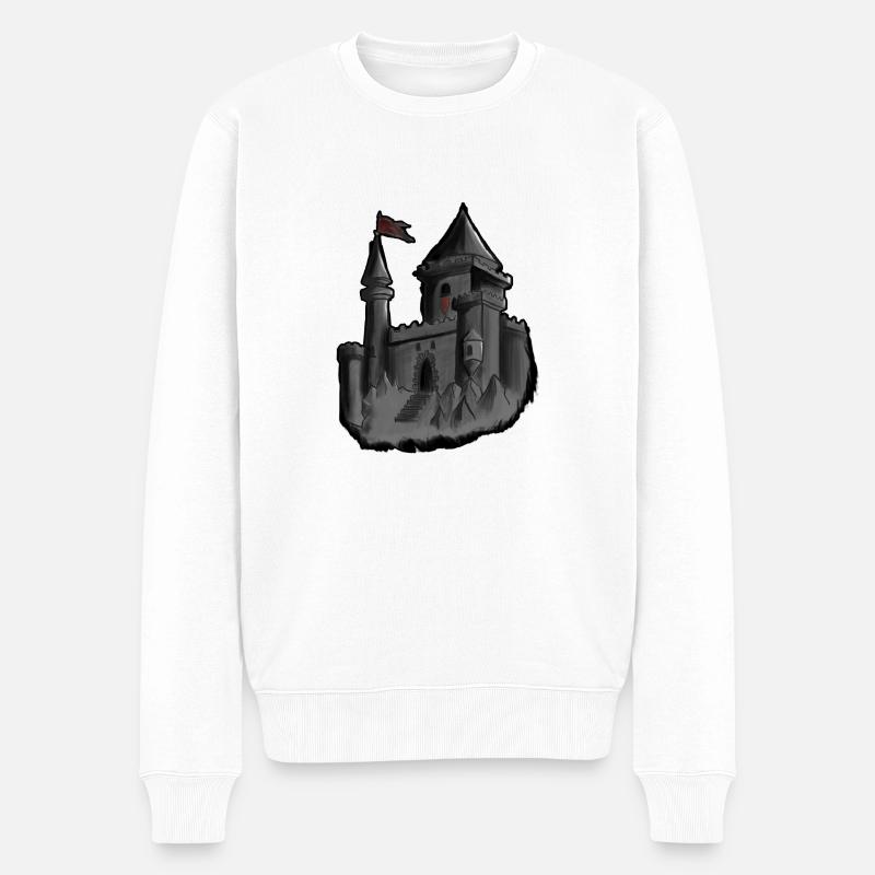 Burg - Männer Premium Bio Pullover - Weiß