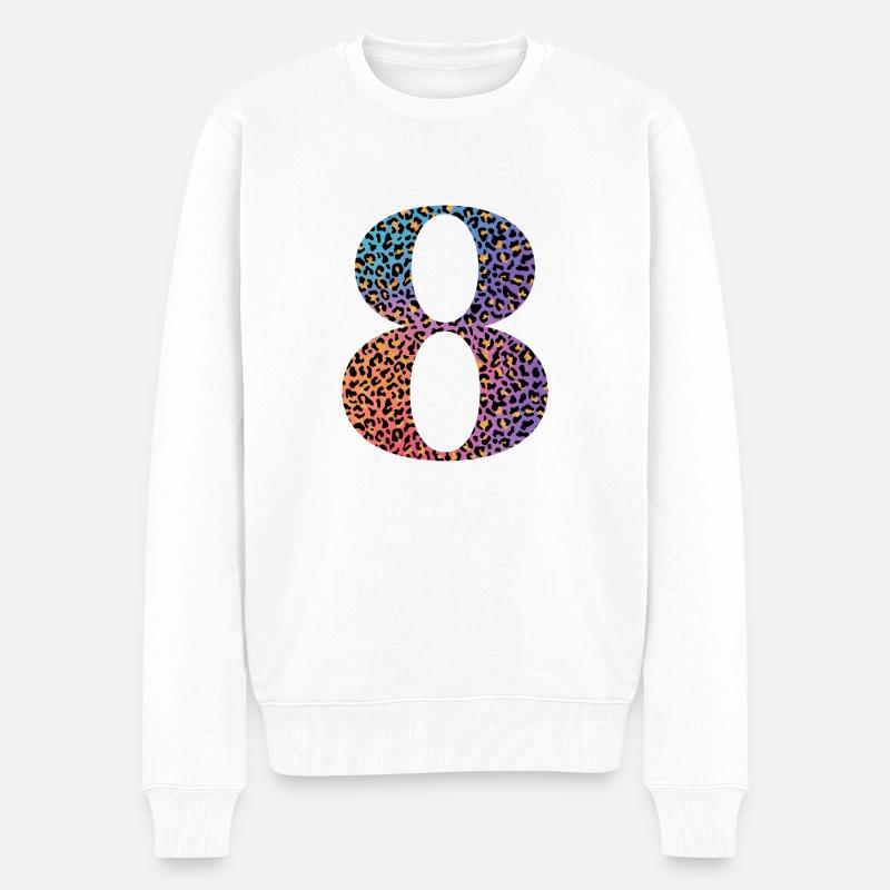 8e anniversaire léopard - Pull Premium bio Homme - blanc