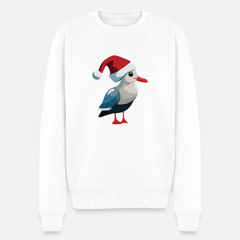 Möwe - Männer Premium Bio Pullover - Weiß