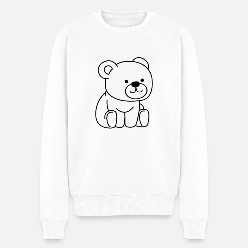 teddybär - Männer Premium Bio Pullover - Weiß