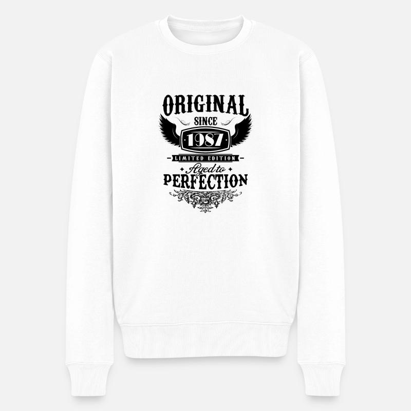 Perfection 1987 -37e anniversaire,Original - Pull Premium bio Homme - blanc