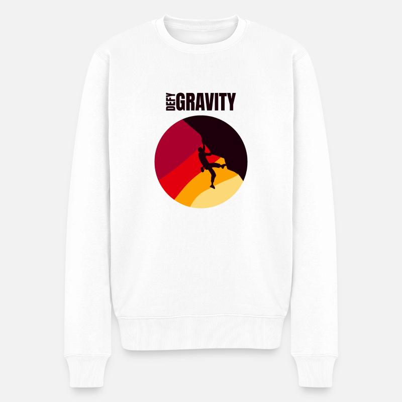 Défier la gravité - Cadeau de grimpeur - Pull Premium bio Homme - blanc