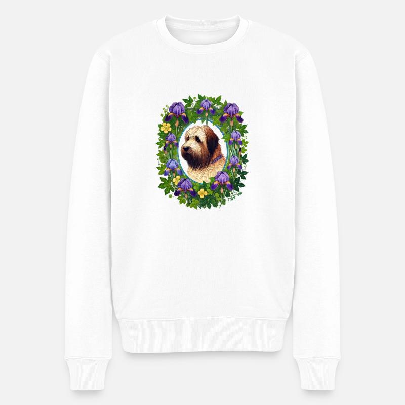 Briard Hunderasse - Männer Premium Bio Pullover - Weiß
