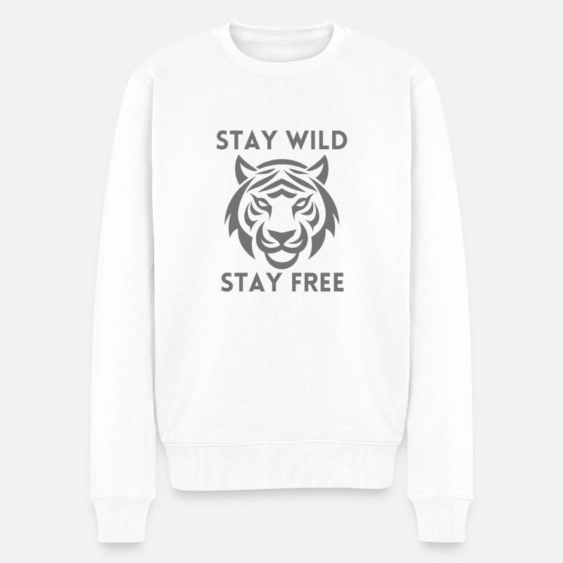 Restez sauvage, Restez libre - Pull Premium bio Homme - blanc
