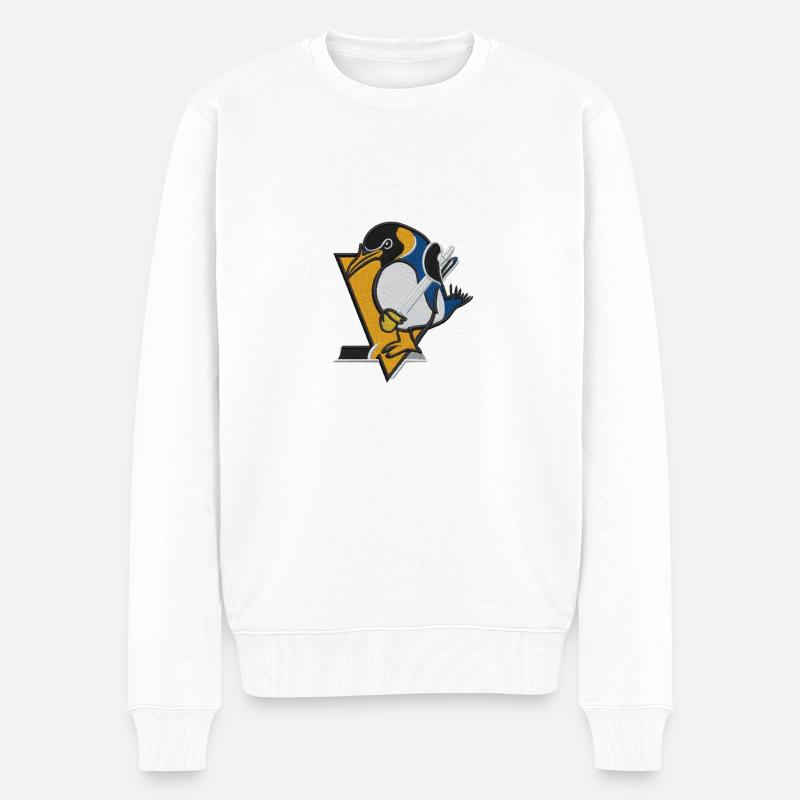Pingouin brodé de fil - Pull Premium bio Homme - blanc