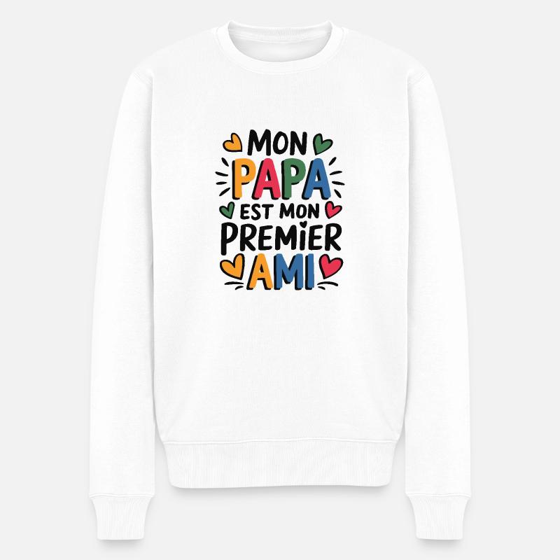 mon papa - Pull Premium bio Homme - blanc