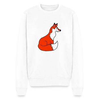 Fuchs Rotfuchs Wildes Tier Schlauer Wald Bewohner - Männer Premium Bio Pullover - Weiß - Vorne - Thijin (182cm)