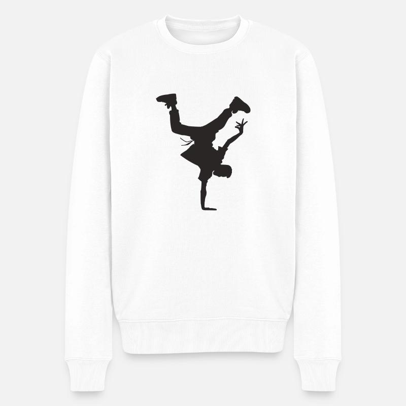breakdance - Männer Premium Bio Pullover - Weiß