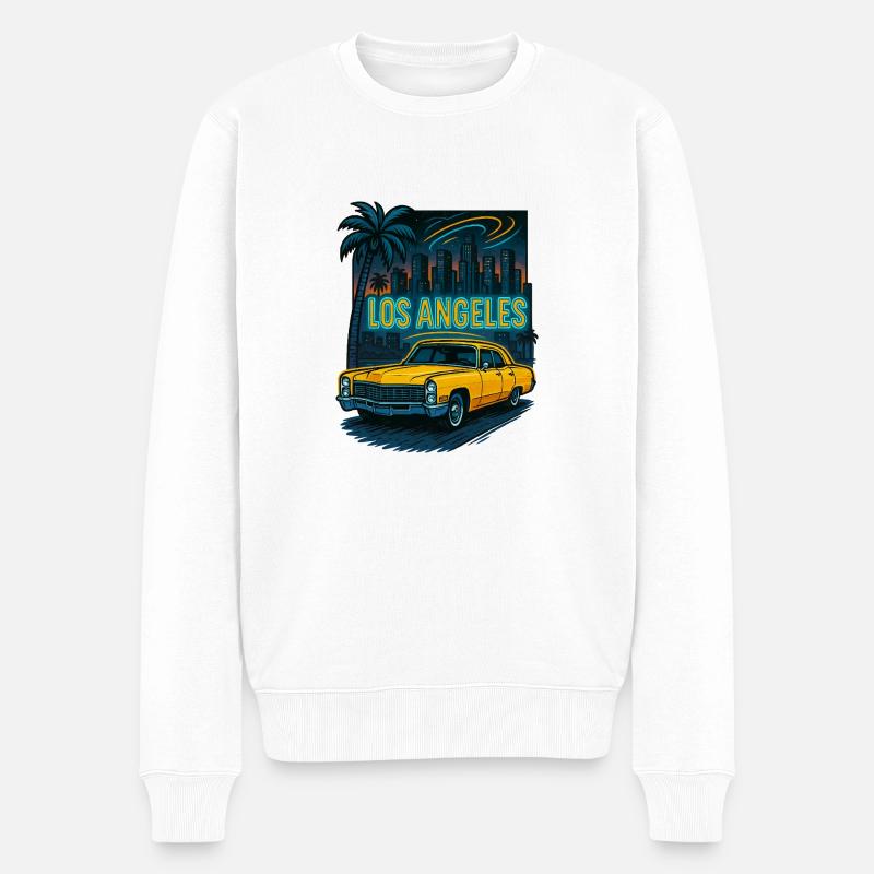 los angeles skyline - Männer Premium Bio Pullover - Weiß